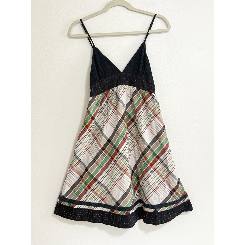 Billabong Y2K Babydoll Lace Plaid Medium Cotton Dress